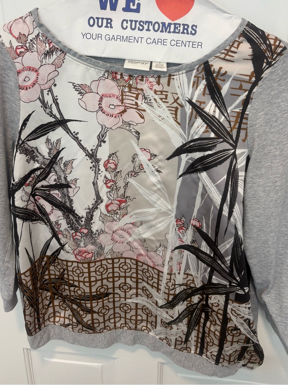 🌿 Chico’s Zenergy Printed 3/4 Sleeve Tunic Top